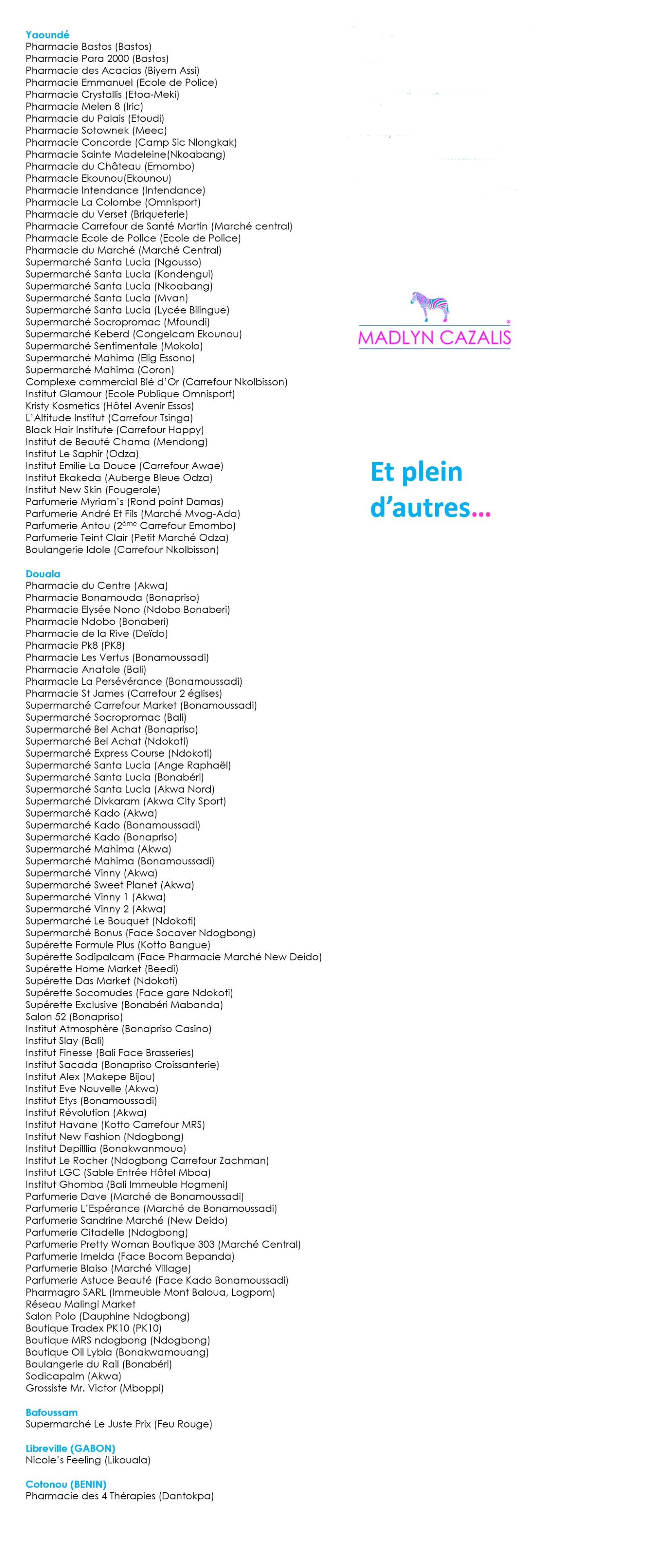Nos points de vente