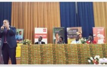 Christian Ngan (Madlyn Cazalis) speaking at the University of Buea